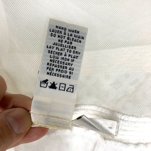 MAX STUDIO White Sheer Circle Boho Tank Top Sz L - Picture 9 of 9